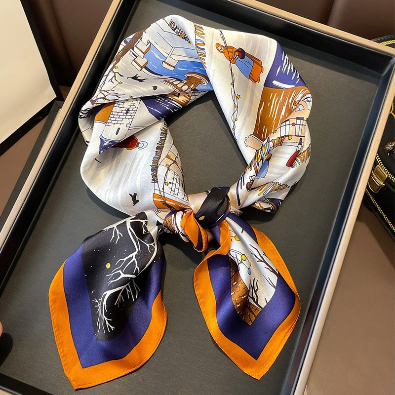 Foulard en soie "Pluie d’Argent"