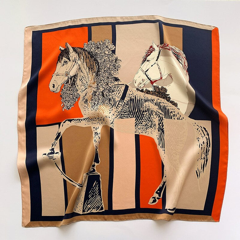 Foulard en soie "Balade au Luxembourg"