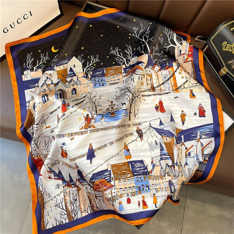 Foulard en soie "Pluie d’Argent"